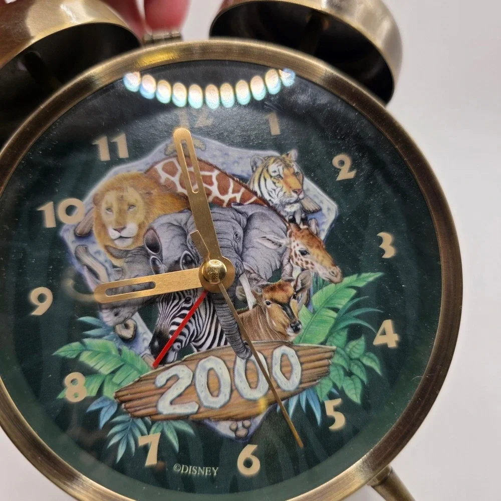 Rare Vtg Disney Animal Kingdom 2000 Millennium Twin Bell Alarm Clock  Safari